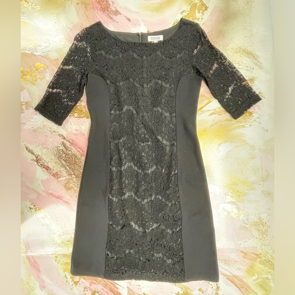 Barney’s New York black lace sheath dress 0